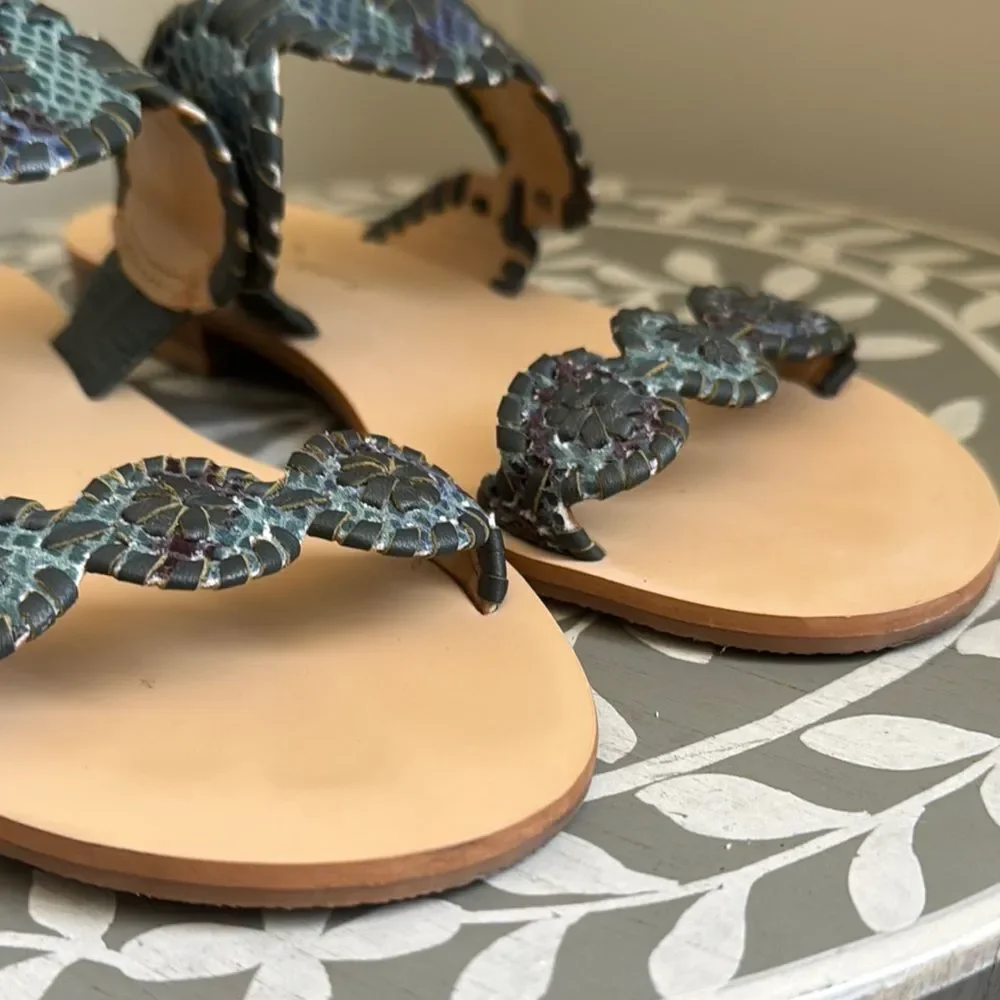 Jack Rogers Lauren Blue Slide Sandals sz 6